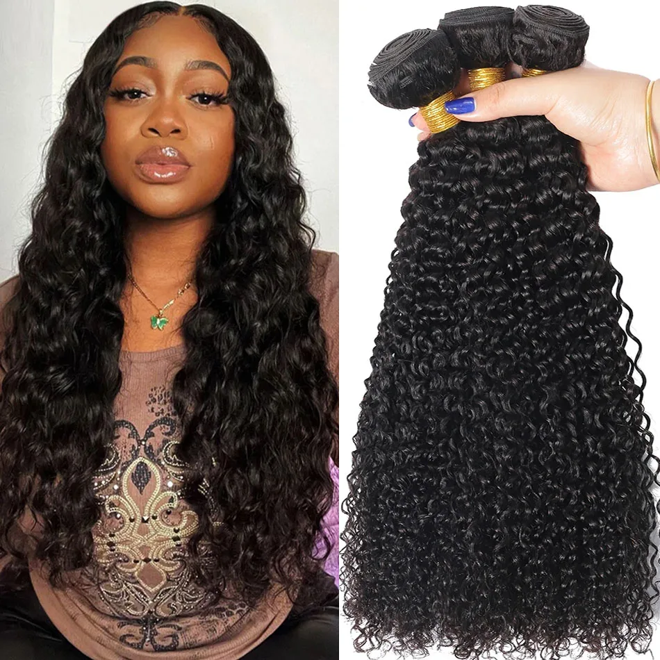 

Indian Afro Kinky Curly Hair Bundles Remy Human Hair Extensions Unprocessed Virgin Hair 100% Human Hair Weave Bundles 1/3/4PCS
