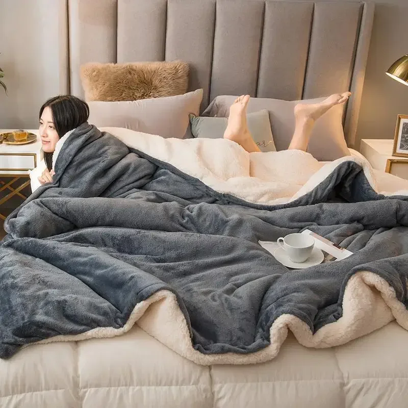 Thick Blanket Lamb Wool Warm Sleeping Double Side Microfiber Flannel Fleece Blankets for Bed Cozy Comfortable Super Soft Quilt
Thick Blanket Lamb Wool Warm Sleeping Double Side Microfiber Flannel Fleece Blankets for Bed Cozy Comfortable Super Soft Quilt
