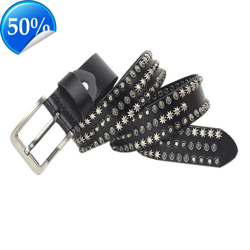 3.8CM Metal Rivet Cowskin Belt Cowboy Jeans s For Men Punk Leather Genuine Waist Wide Cinturon Hombre
3.8CM Metal Rivet Cowskin Belt Cowboy Jeans s For Men Punk Leather Genuine Waist Wide Cinturon Hombre