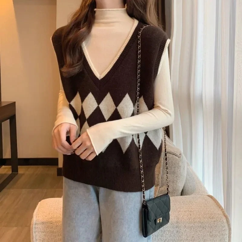 Yasuk All Season Casual Vest Women's Loose Knitted Top Sweater Gentle Versatile Retro Diamond Plaid Stripe Warm Girl
Yasuk All Season Casual Vest Women's Loose Knitted Top Sweater Gentle Versatile Retro Diamond Plaid Stripe Warm Girl