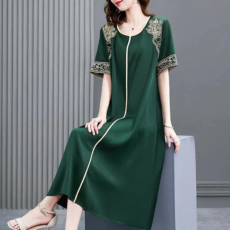 2024 Summer Dress Women's Solid Color Short Sleeved Women's Loose Casual A-line Dress Elegant and Beautiful Women's Dress L73
2024 Summer Dress Women's Solid Color Short Sleeved Women's Loose Casual A-line Dress Elegant and Beautiful Women's Dress L73