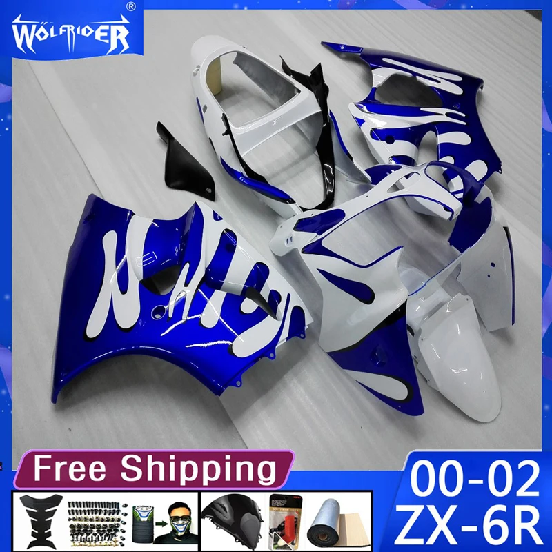 Motorcycle ABS plastic fairings for ZX6R 00 01 02 ZX-6R 2000-2002 Motorbike White Blue fairing hull Manufacturer Customize cover
Motorcycle ABS plastic fairings for ZX6R 00 01 02 ZX-6R 2000-2002 Motorbike White Blue fairing hull Manufacturer Customize cover