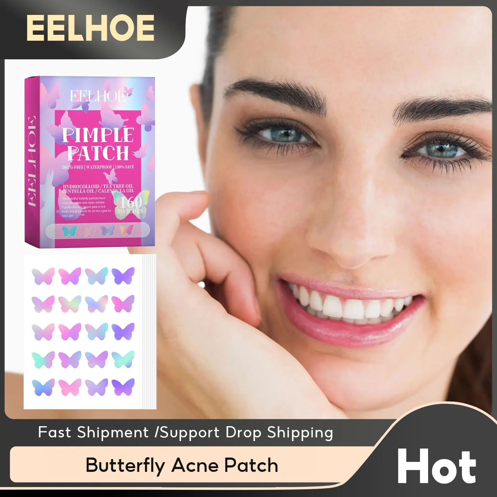 Butterfly Acne Patch Blackheads Pimple Remover Clean Pores Spots Concealer Stickers Repairing Face Skin Treatment Product 160pcs
Butterfly Acne Patch Blackheads Pimple Remover Clean Pores Spots Concealer Stickers Repairing Face Skin Treatment Product 160pcs