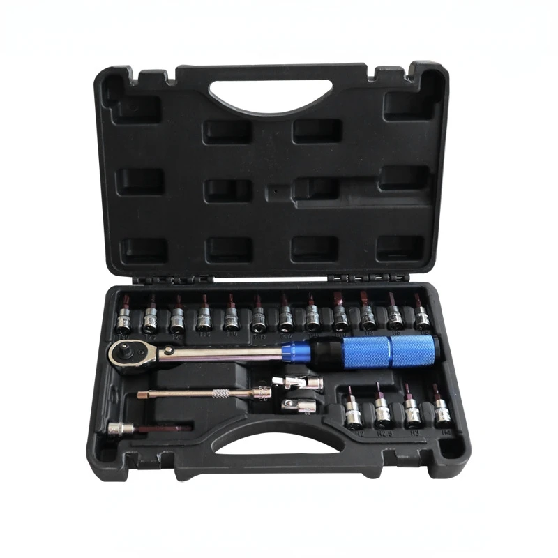 Preset Torque Wrench Set Mountain Bike Accessories Bike Torque Wrench 1/4Inch Torque 2-25Nm Bicycle Hex Wrench Repair Kit
Preset Torque Wrench Set Mountain Bike Accessories Bike Torque Wrench 1/4Inch Torque 2-25Nm Bicycle Hex Wrench Repair Kit