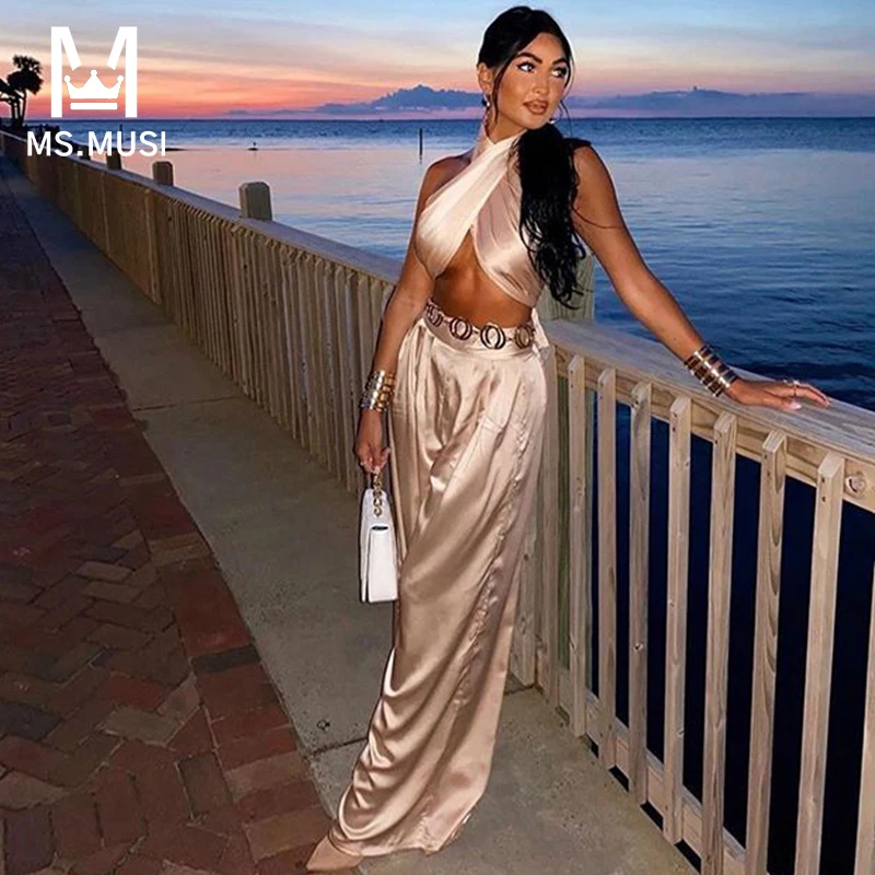 MSMUSI 2023 New Fashion Women Sexy Halter Hollow Out Sleeveless Backless Bodycon Party Club Flare Pant Lady Slim Satin Jumpsuit
MSMUSI 2023 New Fashion Women Sexy Halter Hollow Out Sleeveless Backless Bodycon Party Club Flare Pant Lady Slim Satin Jumpsuit