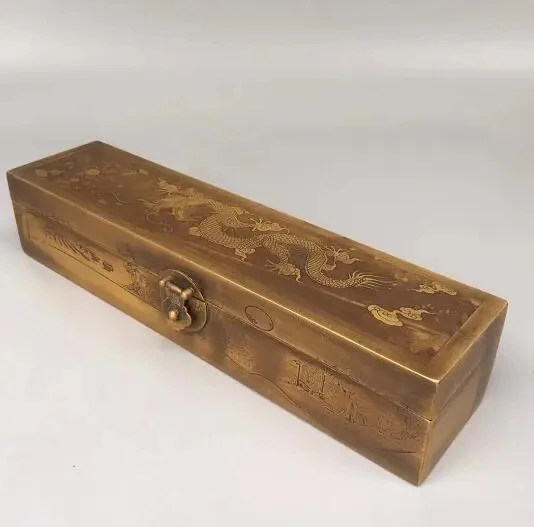 Chinese Pure Brass Carved Zodiac Dragon Box Jewelry Box, Copper Box Rectangle Box Animal Statue Lucky Crafts
Chinese Pure Brass Carved Zodiac Dragon Box Jewelry Box, Copper Box Rectangle Box Animal Statue Lucky Crafts