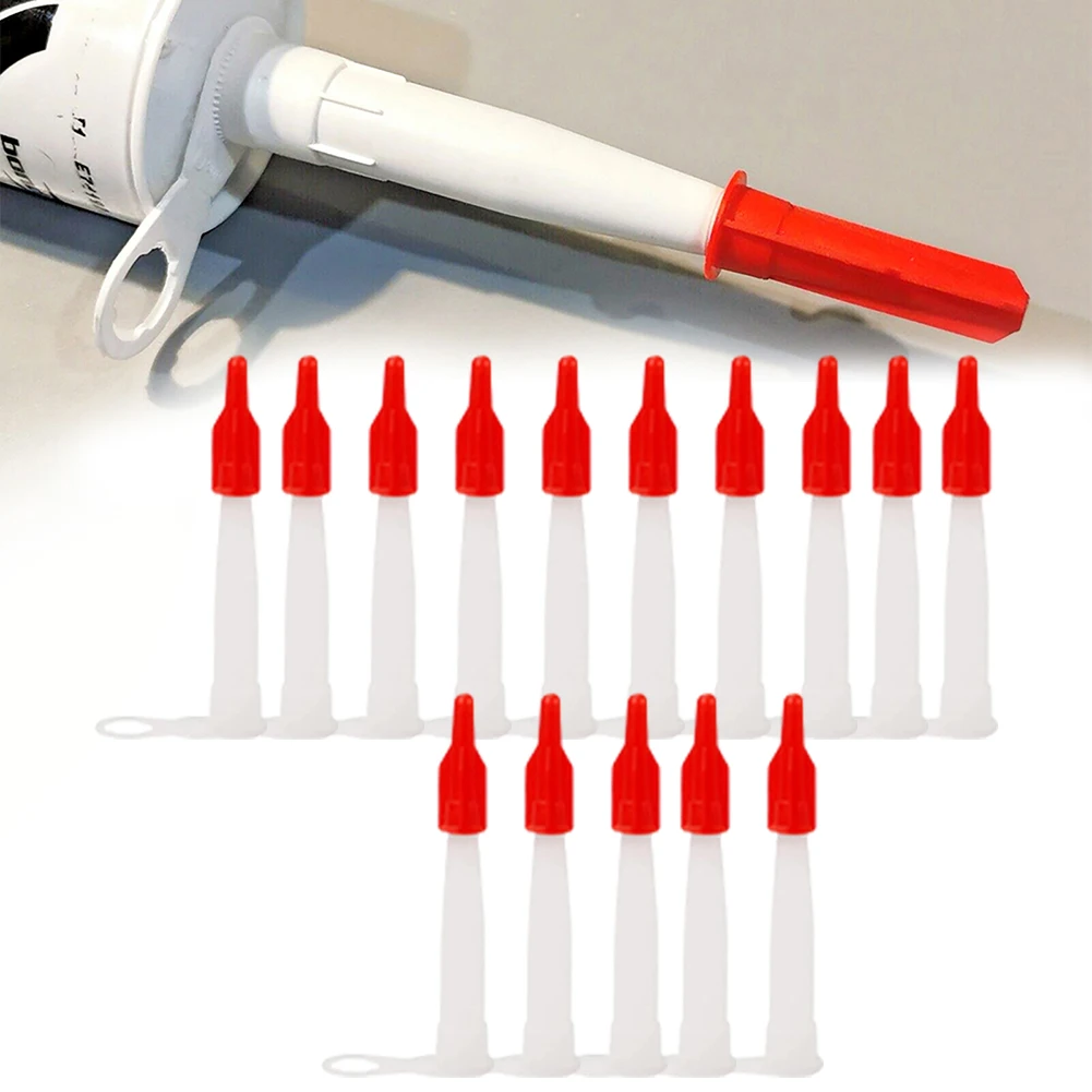 

15pcs Silicone Tube Nozzle Cap Replacement Tips Caulk With Red Nozzle Cartridge Spare Nozzles Screw Cover For Silicone Caulking