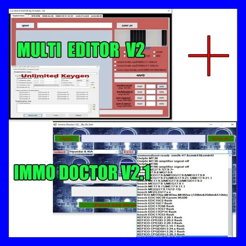 IMMO DOCTOR V2.1 + MULTI редактор V2 неограниченный генератор ключей 2 в 1 программный пакет для удаления alldata программное обеспечение для ремонта автомобиля для KIA Hyundai/Toyo
IMMO DOCTOR V2.1 + MULTI редактор V2 неограниченный генератор ключей 2 в 1 программный пакет для удаления alldata программное обеспечение для ремонта автомобиля для KIA Hyundai/Toyo