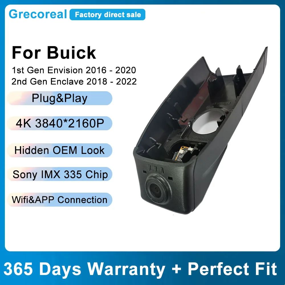 Grecoreal Dash Cam 2160P 4K Wifi Car Dash Camera for Buick Envision 2020 2019 2018 2017 2016 OEM Front Rear Dual Dashcam Car DVR
Grecoreal Dash Cam 2160P 4K Wifi Car Dash Camera for Buick Envision 2020 2019 2018 2017 2016 OEM Front Rear Dual Dashcam Car DVR