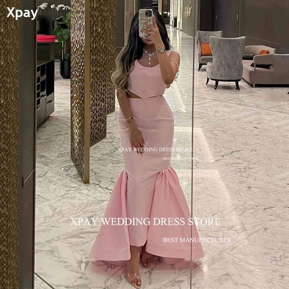 XPAY Cut Out Pink Mermaid Evening Dresses Saudi Arabic Elegant Satin Prom Gown Sleeveless Pleat Ruffles Special Occasion Dress
XPAY Cut Out Pink Mermaid Evening Dresses Saudi Arabic Elegant Satin Prom Gown Sleeveless Pleat Ruffles Special Occasion Dress