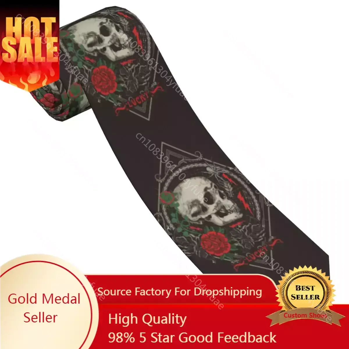 

Mens Tie Slim Skinny Gothic Skull And Roses Necktie Fashion Necktie Free Style Men Tie Party Wedding