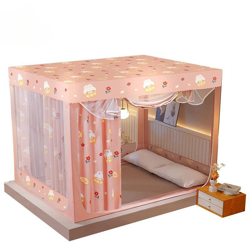 

Household Children Anti Fall Mongolian Bag Mosquito Net Bed Mosquito Cover Bedroom Foldable Bed Curtain Mosquito Net Integrated