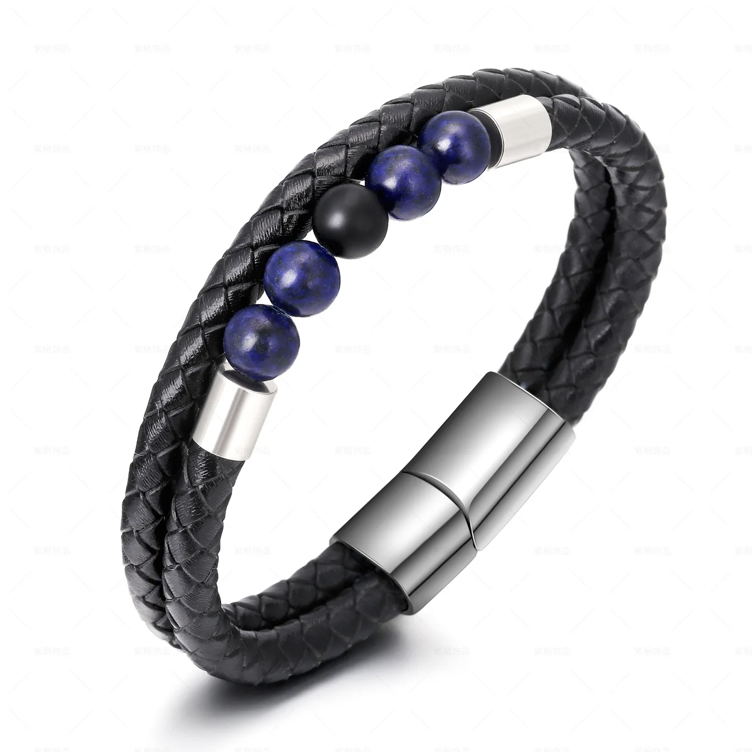 10Pcs Luxury Jewelry Round Black Leather Natural Lapis Lava Hematite Round Beads Bracelet for Men
10Pcs Luxury Jewelry Round Black Leather Natural Lapis Lava Hematite Round Beads Bracelet for Men
