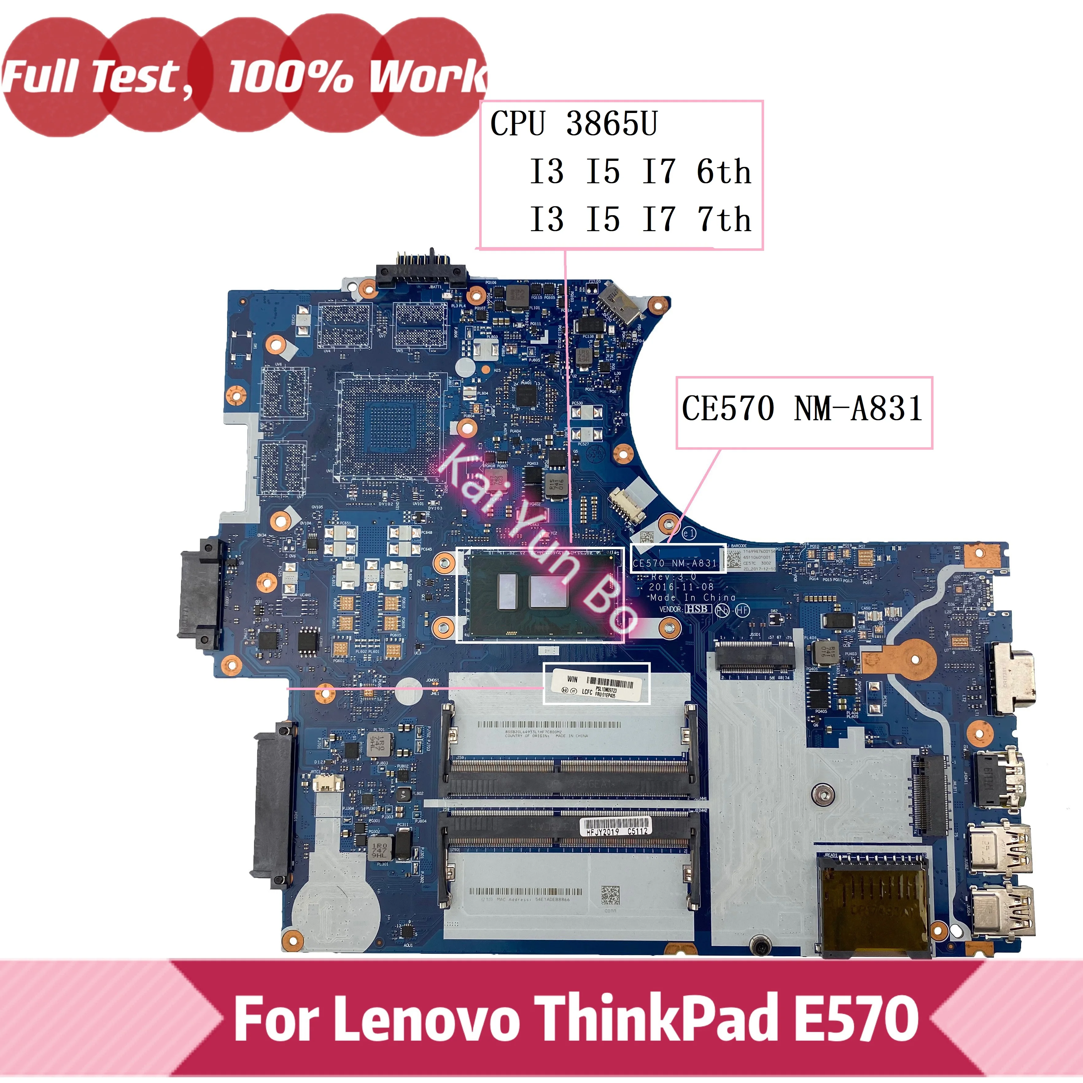 Mainboard 01EP405 CE570 NM-A831 For Lenovo Thinkpad E570 E570C Laotop Motherboard 01EP391 With 3865U I3 I5 I7 i3-6006U CPU
Mainboard 01EP405 CE570 NM-A831 For Lenovo Thinkpad E570 E570C Laotop Motherboard 01EP391 With 3865U I3 I5 I7 i3-6006U CPU