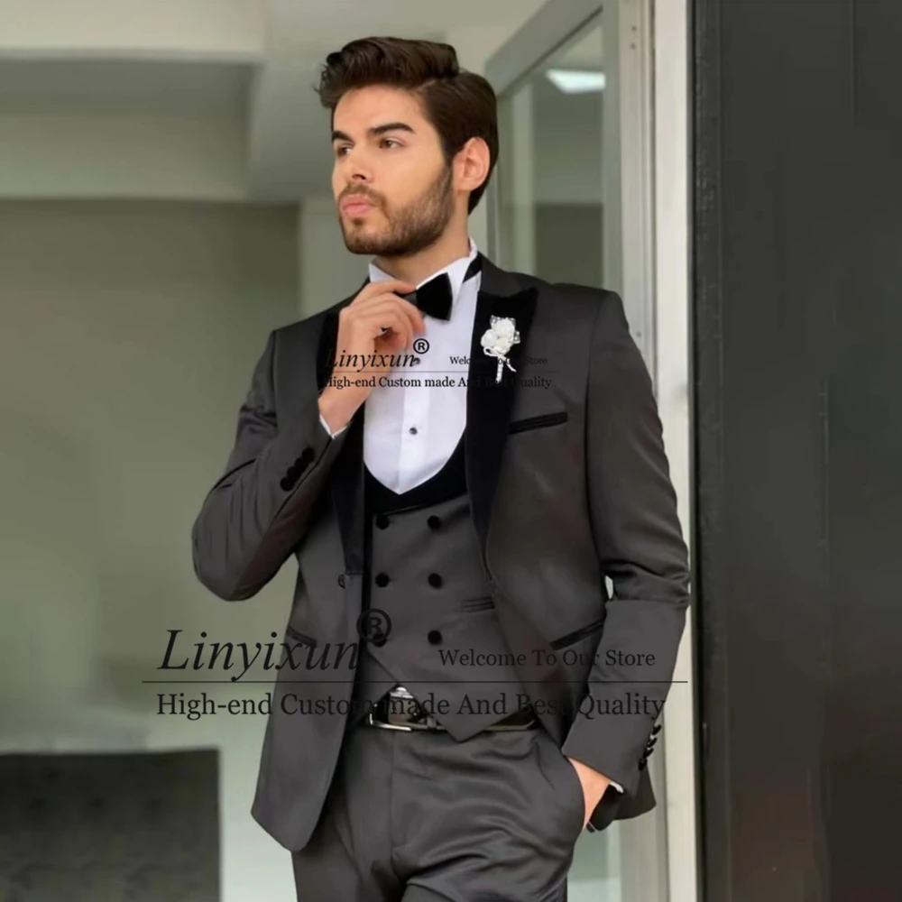Fashion Black Mens Suit Slim Fit Wedding Groom Tuxedo Formal Banquet Blazer 3 Piece Set Best Man Costume Homme Jacket Vest Pants
Fashion Black Mens Suit Slim Fit Wedding Groom Tuxedo Formal Banquet Blazer 3 Piece Set Best Man Costume Homme Jacket Vest Pants