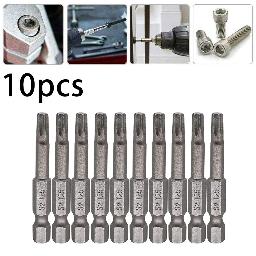 10pcs 50mm T25 Magnetic Torx Screwdriver Bits 1/4inch Hex Shank Electric Screw Driver Star Bit Set For Power Household Hand Tool
10pcs 50mm T25 Magnetic Torx Screwdriver Bits 1/4inch Hex Shank Electric Screw Driver Star Bit Set For Power Household Hand Tool