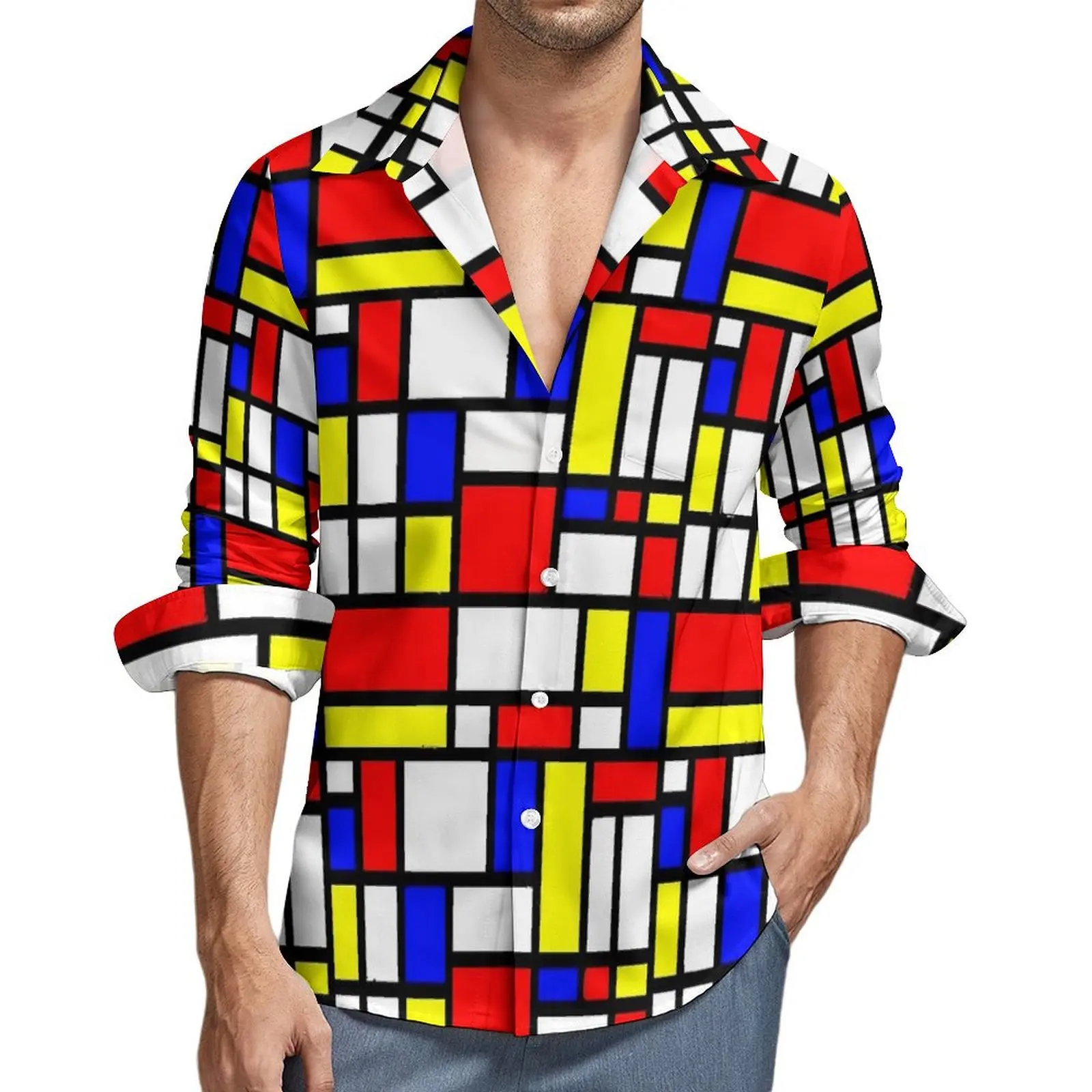 Colorful Geo Print Casual Shirt Men Geometric Patchwork Breathable Shirt Autumn Cool Blouses Long Sleeve Graphic Oversize Top
Colorful Geo Print Casual Shirt Men Geometric Patchwork Breathable Shirt Autumn Cool Blouses Long Sleeve Graphic Oversize Top