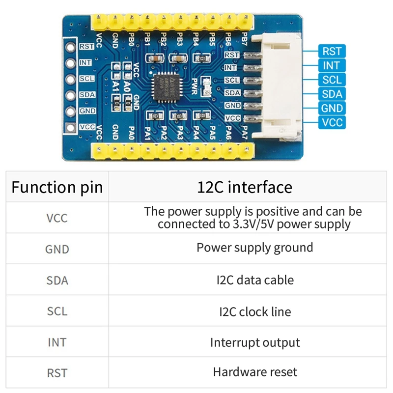 

AW9523B MCU IO Expansion Module For Raspberry Pi 4B/3B/STM32/Arduino I2C 16-Channel IO Port GPIO Expansion Board