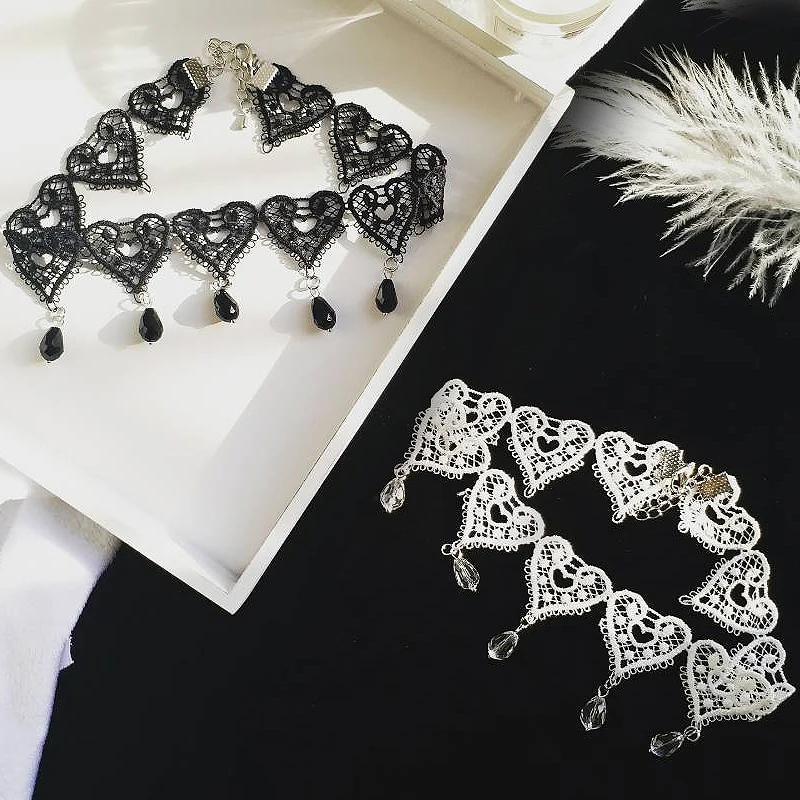 XIKH Playful Cute Girl Hollow Lace Choker Student Lovely Short Necklace Crystal Pendant Sweet Fairy Clavicle Neck Chains Jewelry
XIKH Playful Cute Girl Hollow Lace Choker Student Lovely Short Necklace Crystal Pendant Sweet Fairy Clavicle Neck Chains Jewelry