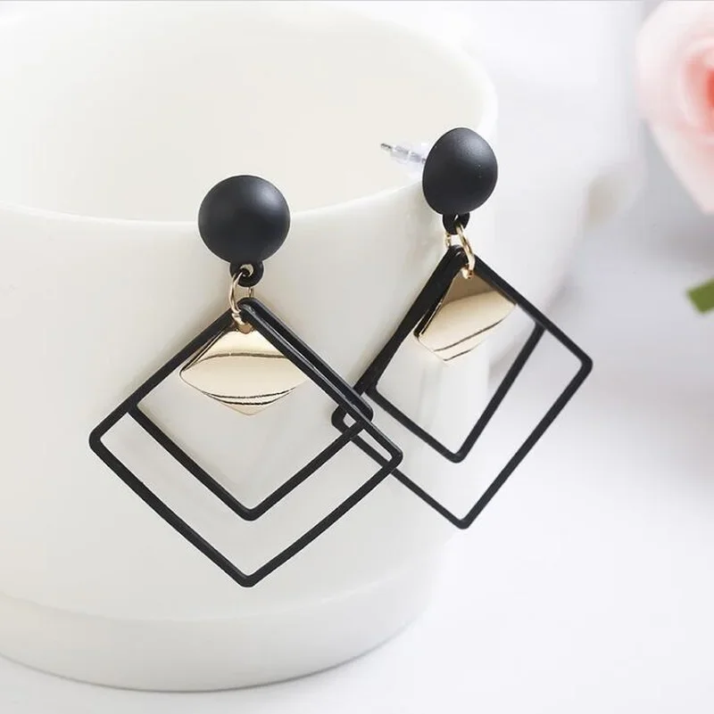 

Fashion Big Square Clip on Earrings No Hole Ear Clips Geometry Minimalist Earring Without Piercing Metal Jewelry Accessories