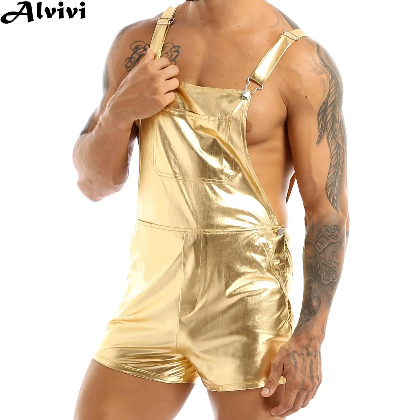 Mens Fashion Overall Suspender Pants Club Rave Party Pole Dancing Performance Costume Shiny Metallic Adjustable Straps Shorts
Mens Fashion Overall Suspender Pants Club Rave Party Pole Dancing Performance Costume Shiny Metallic Adjustable Straps Shorts