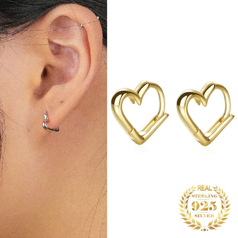 Real 925 Sterling Silver Fashion Jewelry Elegant Love Heart Hoop Stud Earrings for Women Trend 2023 Party Birthday Gift
Real 925 Sterling Silver Fashion Jewelry Elegant Love Heart Hoop Stud Earrings for Women Trend 2023 Party Birthday Gift