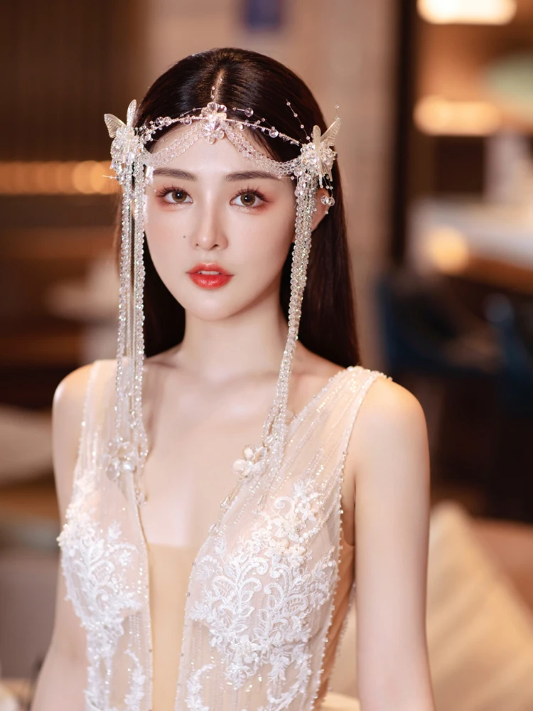 New Transparent Butterfly Beads Bridal Headwear Beaded Wedding Hairband Accessories Original Crystal for Brides Women
New Transparent Butterfly Beads Bridal Headwear Beaded Wedding Hairband Accessories Original Crystal for Brides Women