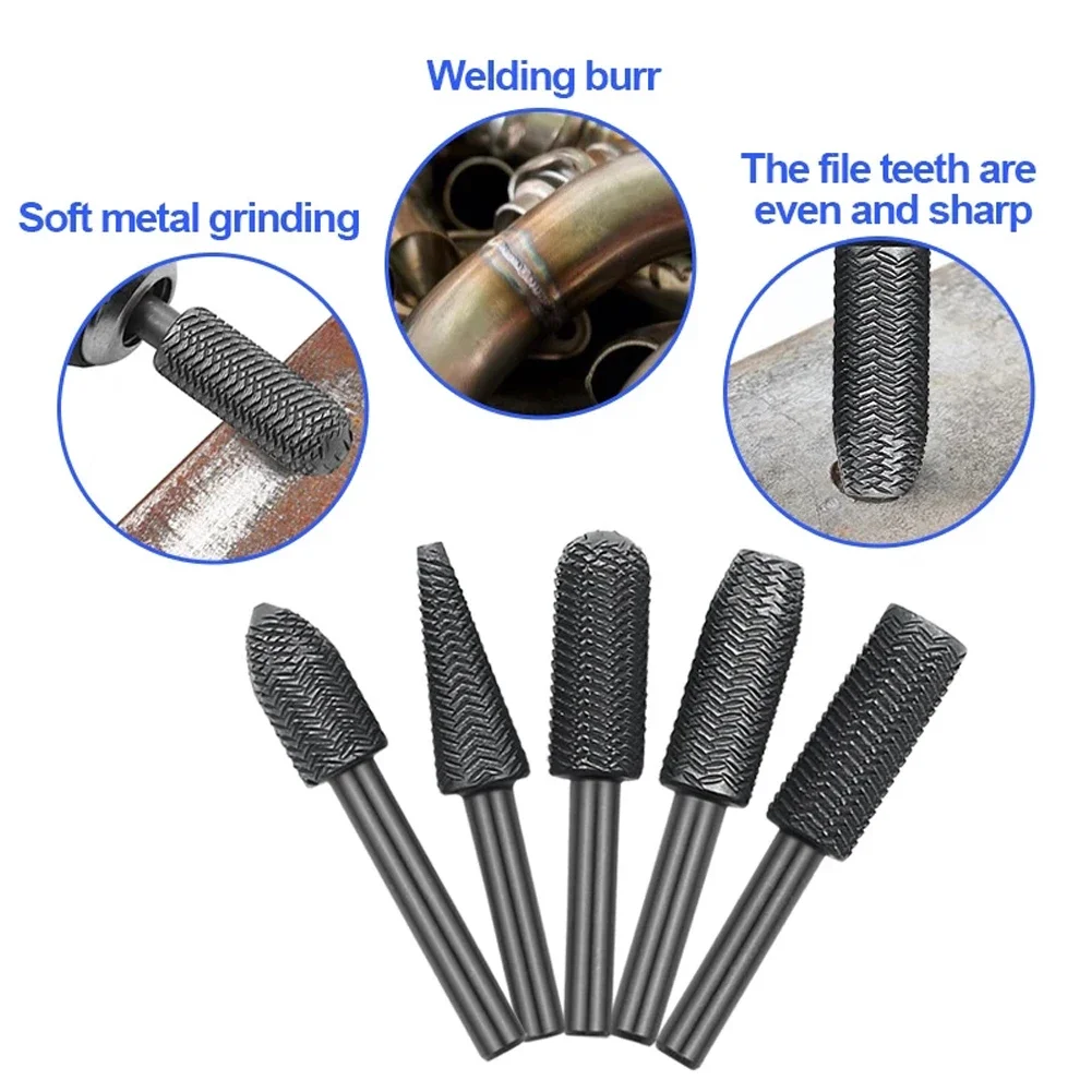 5Pcs Rotary Rasp File Set Steel File 6mm Shank Carving Bit Double Cutter Rotary File Super Hard For Metal Wood Grinding
5Pcs Rotary Rasp File Set Steel File 6mm Shank Carving Bit Double Cutter Rotary File Super Hard For Metal Wood Grinding