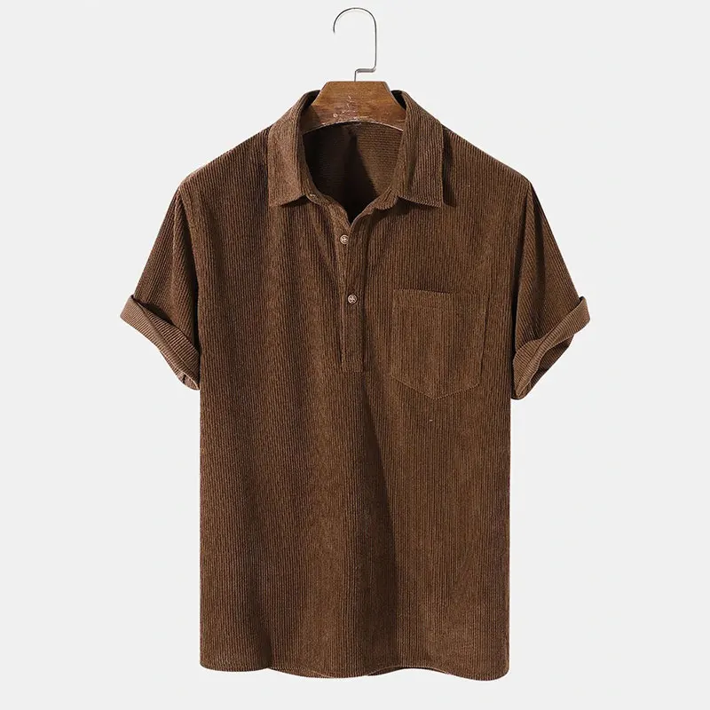 2023 Mens Corduroy Button Short Sleeve Shirt Summer Men Casual Streetwear Solid Color Shirt Male Tops Tees S-3Xl
2023 Mens Corduroy Button Short Sleeve Shirt Summer Men Casual Streetwear Solid Color Shirt Male Tops Tees S-3Xl