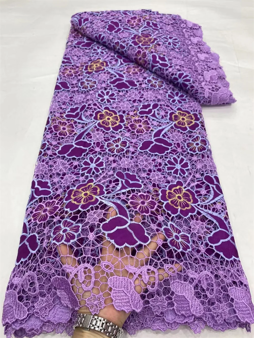 Purple PAfrican Guipure Cord Lace Fabric 2024 Nigerian Lace Fabric 5 Yards High Quality Embroidery For Party Wedding Dress
Purple PAfrican Guipure Cord Lace Fabric 2024 Nigerian Lace Fabric 5 Yards High Quality Embroidery For Party Wedding Dress
