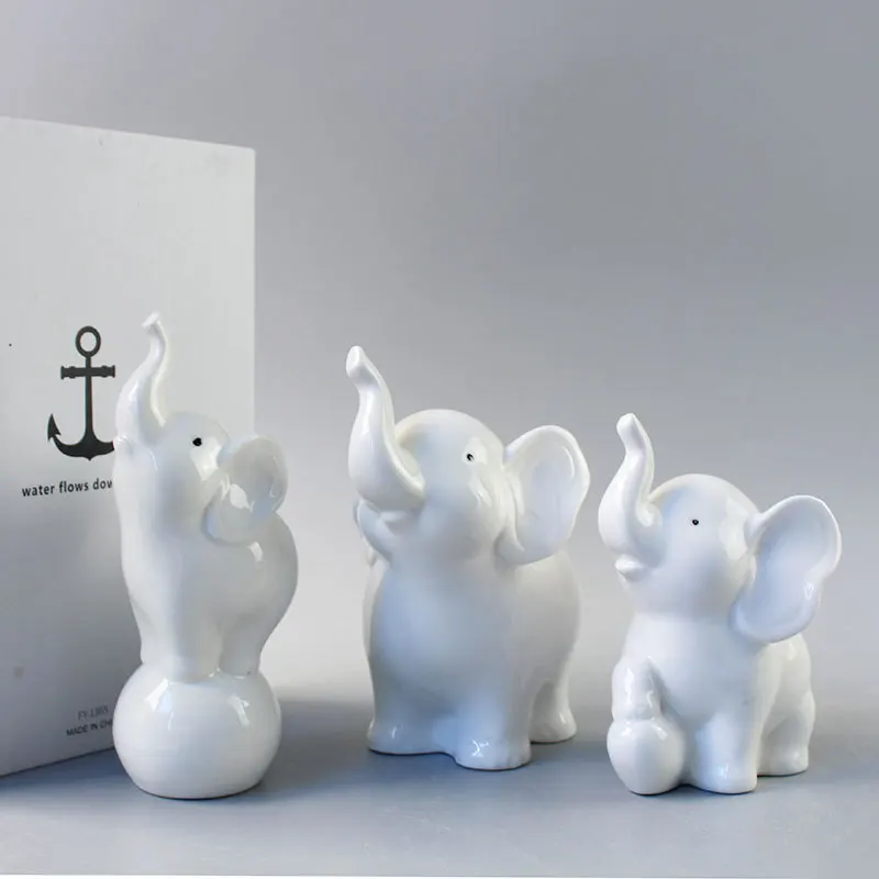 

Современные керамические фигурки, креативная миниатюрная статуэтка слона, настольные украшения, Декор для дома, офиса, настольное украшение