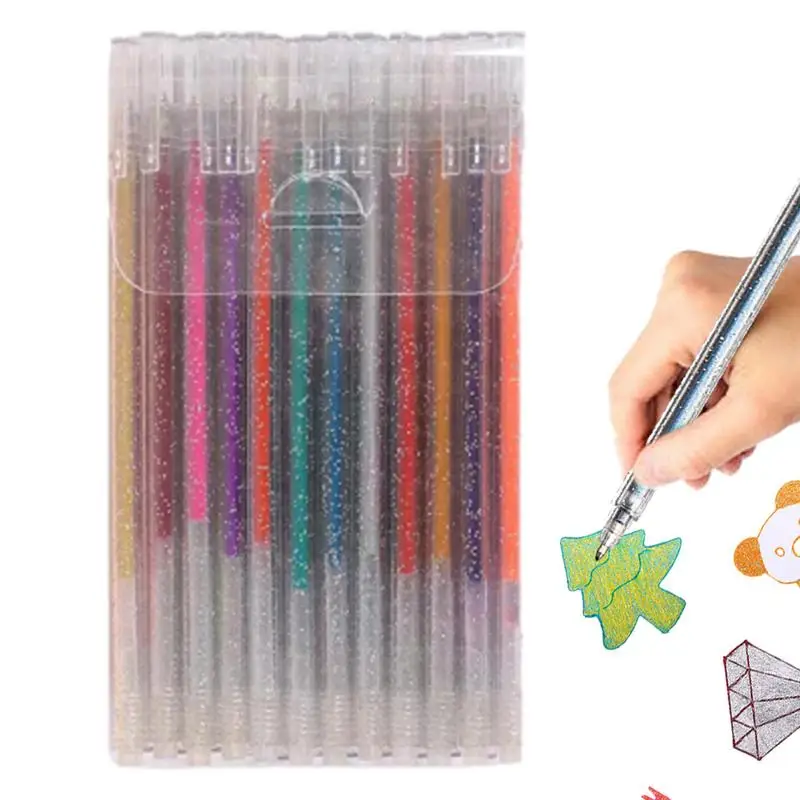 

Glitter Gel Pen Markers Multicolor Shine Sparkle Fine Tip Drawing Pen Multipurpose Art Supplies Smooth Ink For Kids Adults