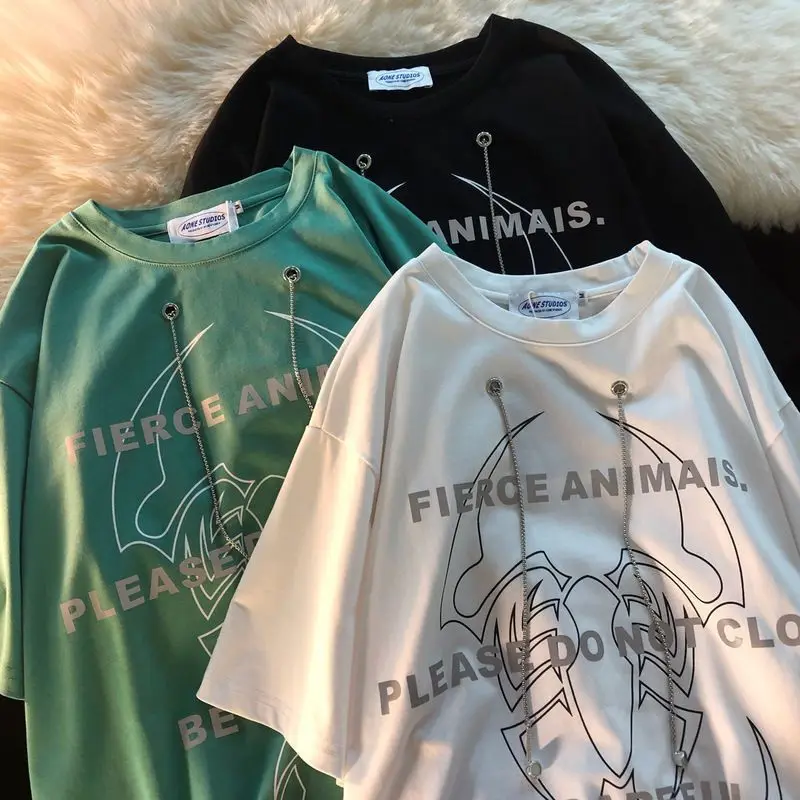 American Retro Trendy Letter Printed Short Sleeved T-shirt Men and Women in Summer Loose and Versatile Couple Half Sleeved Top
American Retro Trendy Letter Printed Short Sleeved T-shirt Men and Women in Summer Loose and Versatile Couple Half Sleeved Top