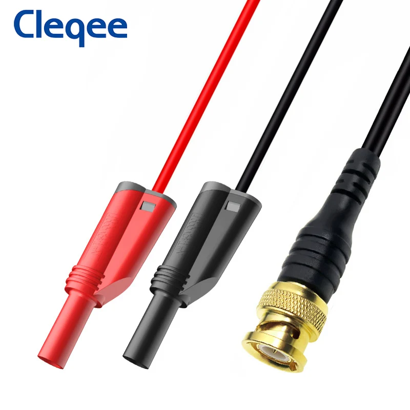 Cleqee P1064 Gold-plated BNC to Dual 4mm Shrouded Banana Plug Test Lead Stackable Pure Copper Q9 Oscilloscope Probe 120CM Cable
Cleqee P1064 Gold-plated BNC to Dual 4mm Shrouded Banana Plug Test Lead Stackable Pure Copper Q9 Oscilloscope Probe 120CM Cable