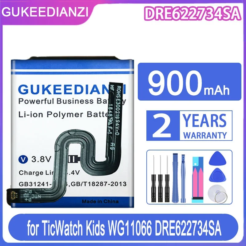 

GUKEEDIANZI Replacement Battery DRE622734SA (dai pai xian) 900mAh for TicWatch Kids WG11066 DRE622734SA