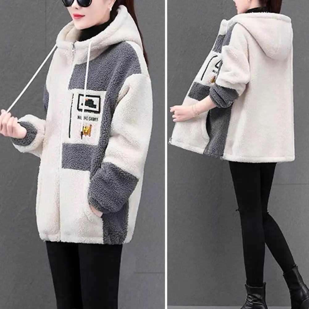 Comfortable Women Jacket Cozy Hooded Colorblock Jacket Plush Embroidered Stylish Winter Coat for Women Contrast Color Women
Comfortable Women Jacket Cozy Hooded Colorblock Jacket Plush Embroidered Stylish Winter Coat for Women Contrast Color Women