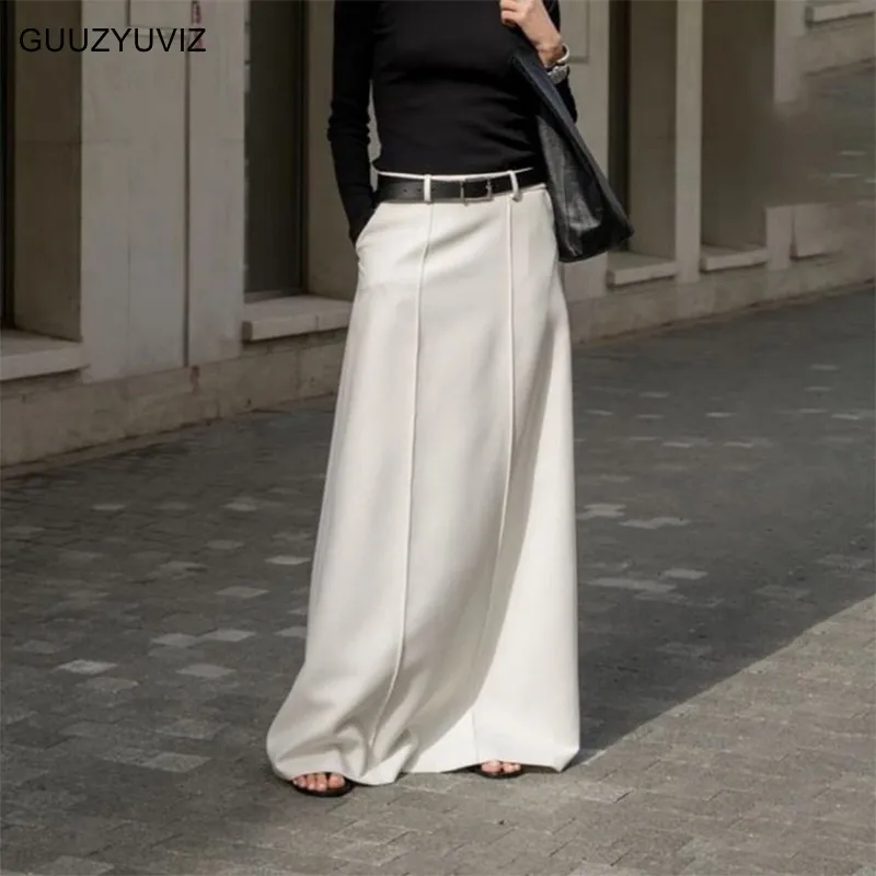GUUZYUVIZ White Long Skirt Autumn Winter Korean Fashion Casual Loose Wash Straight Women Skirts
GUUZYUVIZ White Long Skirt Autumn Winter Korean Fashion Casual Loose Wash Straight Women Skirts