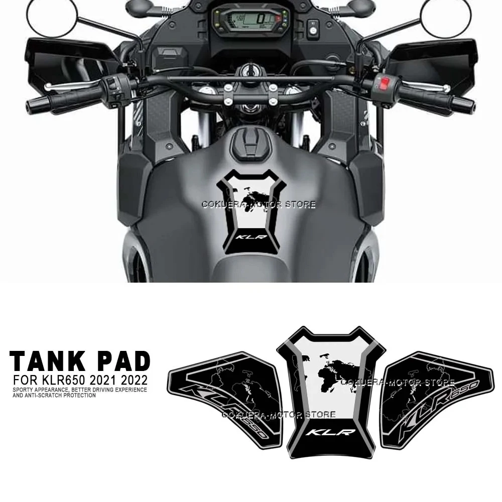 

Аксессуары для мотоциклов Kawasaki KLR650 KLR 650 2023, 3D резиновая наклейка на бак, гелевая Защитная Наклейка