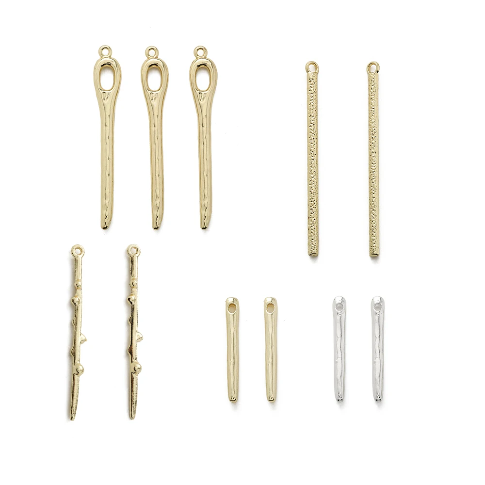 10Pcs Zinc Alloy Gold Color Tree Branch Textured Pin Bar Charms For DIY Bracelet Necklace Earrings Jewelry Making Accessories
10Pcs Zinc Alloy Gold Color Tree Branch Textured Pin Bar Charms For DIY Bracelet Necklace Earrings Jewelry Making Accessories