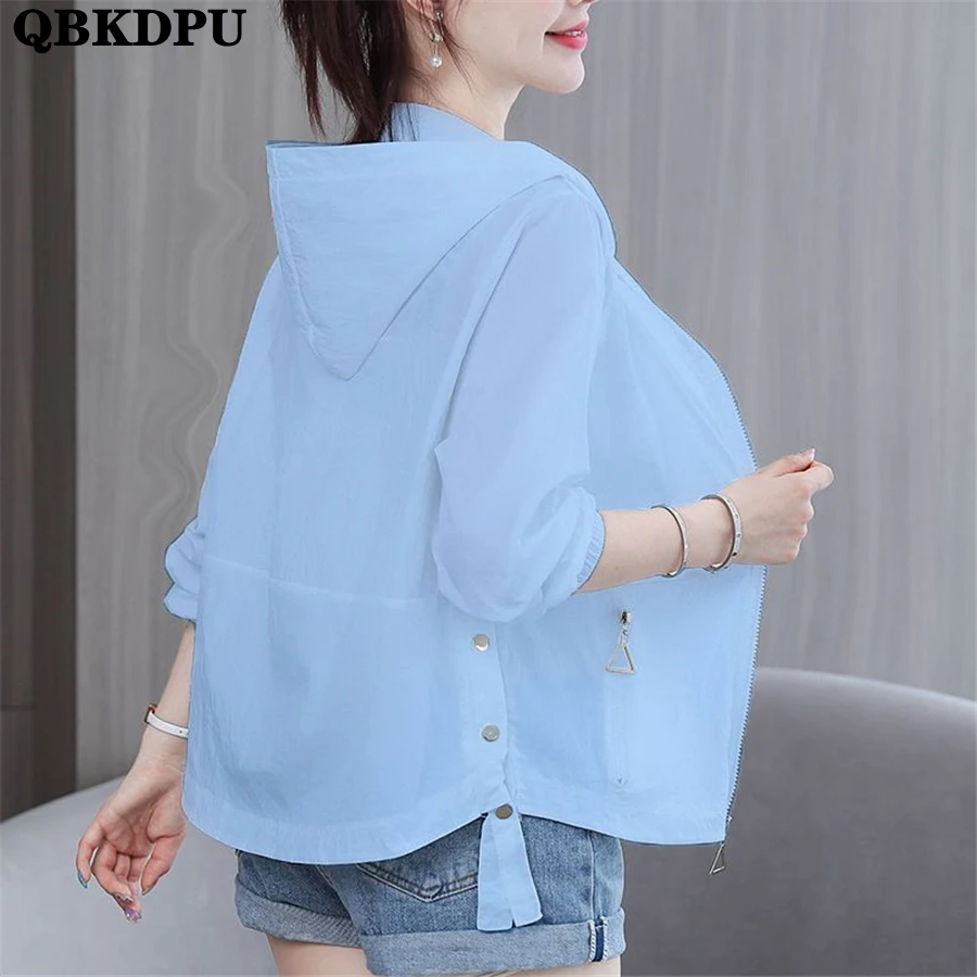 Summer Hooded Sunscreen Cropped Jacket Thin Breathable Short Coats Women Solid Zip Up Outwear Casual Chaquetas Korean Ceketler
Summer Hooded Sunscreen Cropped Jacket Thin Breathable Short Coats Women Solid Zip Up Outwear Casual Chaquetas Korean Ceketler