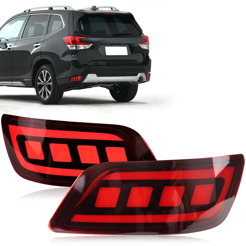 

LED Rear Reflector Bumper Fog Light Kit For Subaru Forester 2019-2023 Accessories Tail Brake Turn Signal Light 3 In 1 Auto Parts
