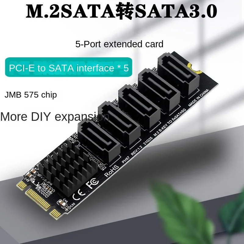 M.2 NGFF B-Key SATA To 5-Port SATA3 6Gbps Hard Disk Expansion Adapter Extended Card SATA 3.0 JM575 Master Control Add On Cards
M.2 NGFF B-Key SATA To 5-Port SATA3 6Gbps Hard Disk Expansion Adapter Extended Card SATA 3.0 JM575 Master Control Add On Cards
