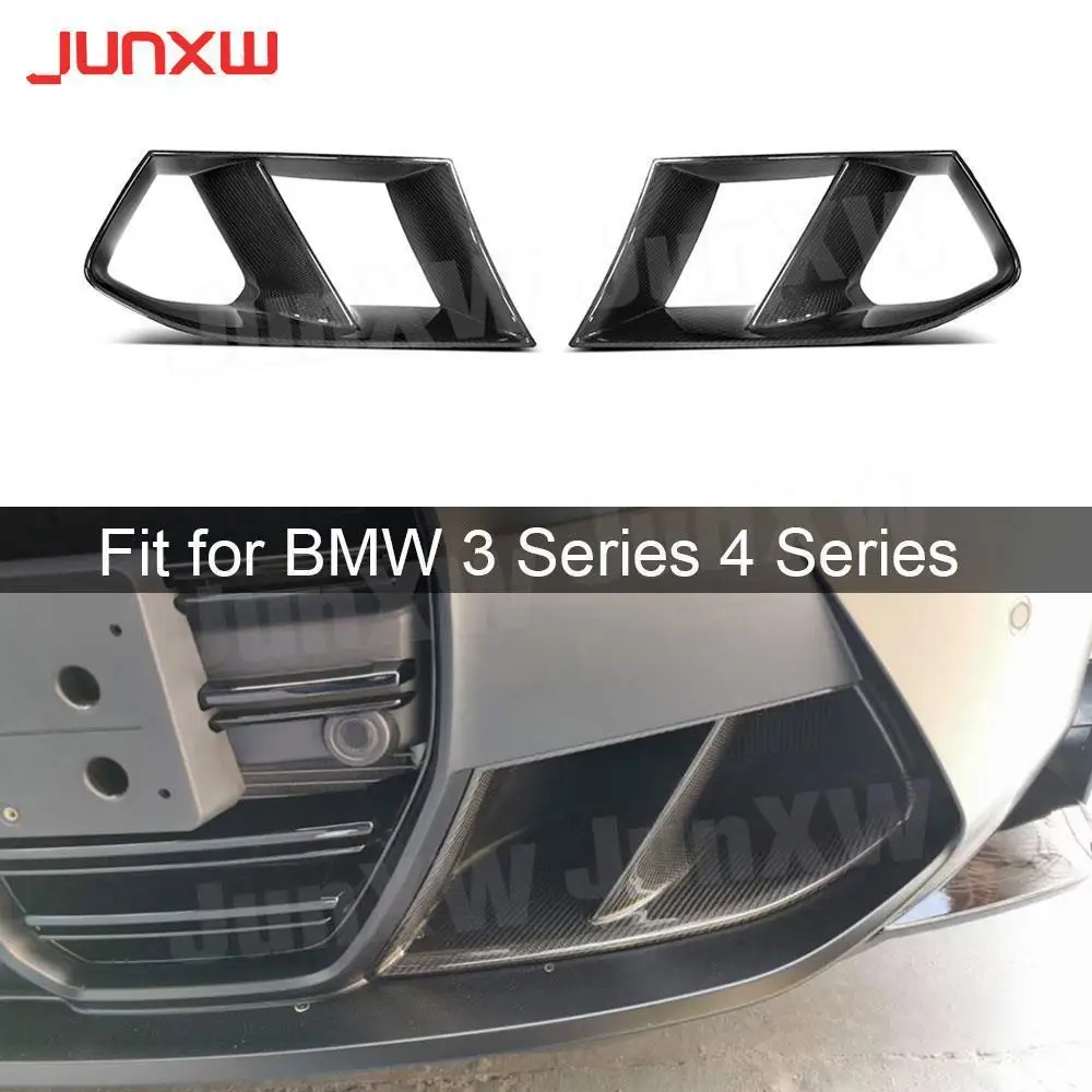 

Carbon Fiber FRP Prime Front Bumper Lip Air Vent Covers Car Accessorise for BMW 3 4 Series G80 G82 G83 M3 M4 2021 UP MP Style