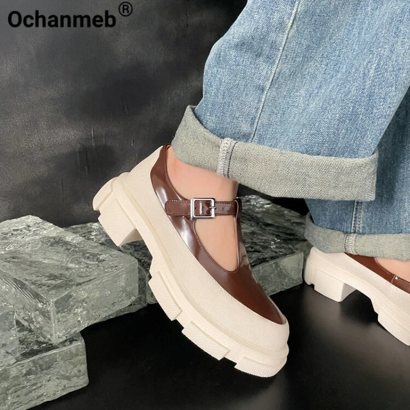 Ochanmeb Genuine Leather Women T-strap Flats Buckle Thick Sole Platform Flat Shoes Ladies Mary Jane Round Toe Casual Preppy Shoe
Ochanmeb Genuine Leather Women T-strap Flats Buckle Thick Sole Platform Flat Shoes Ladies Mary Jane Round Toe Casual Preppy Shoe