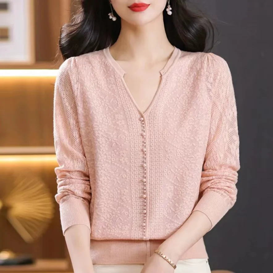 V-Neck Beading Knitted Pullover Top Woman Elegant Long Sleeve Jacquard Embroidery Bottom Knitwear Sweater 2023 Autumn New In
V-Neck Beading Knitted Pullover Top Woman Elegant Long Sleeve Jacquard Embroidery Bottom Knitwear Sweater 2023 Autumn New In