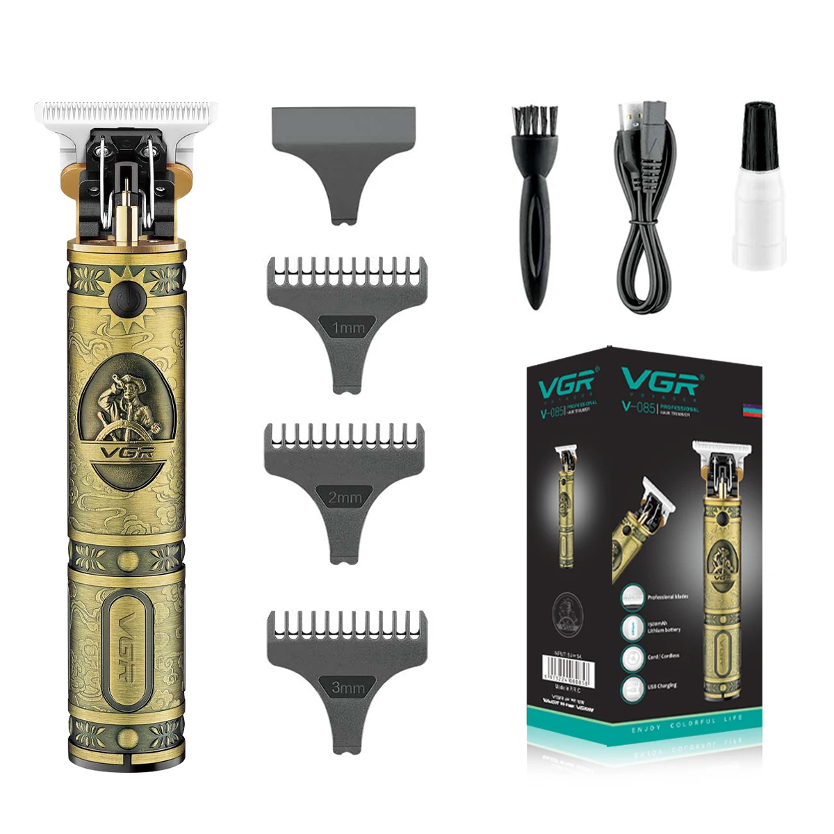 VGR Electric Hair Clipper New Product Electric Clipper USB Rechargeable Hair Clipper T9 Oil Head Clipper Carving V-085
VGR Electric Hair Clipper New Product Electric Clipper USB Rechargeable Hair Clipper T9 Oil Head Clipper Carving V-085
