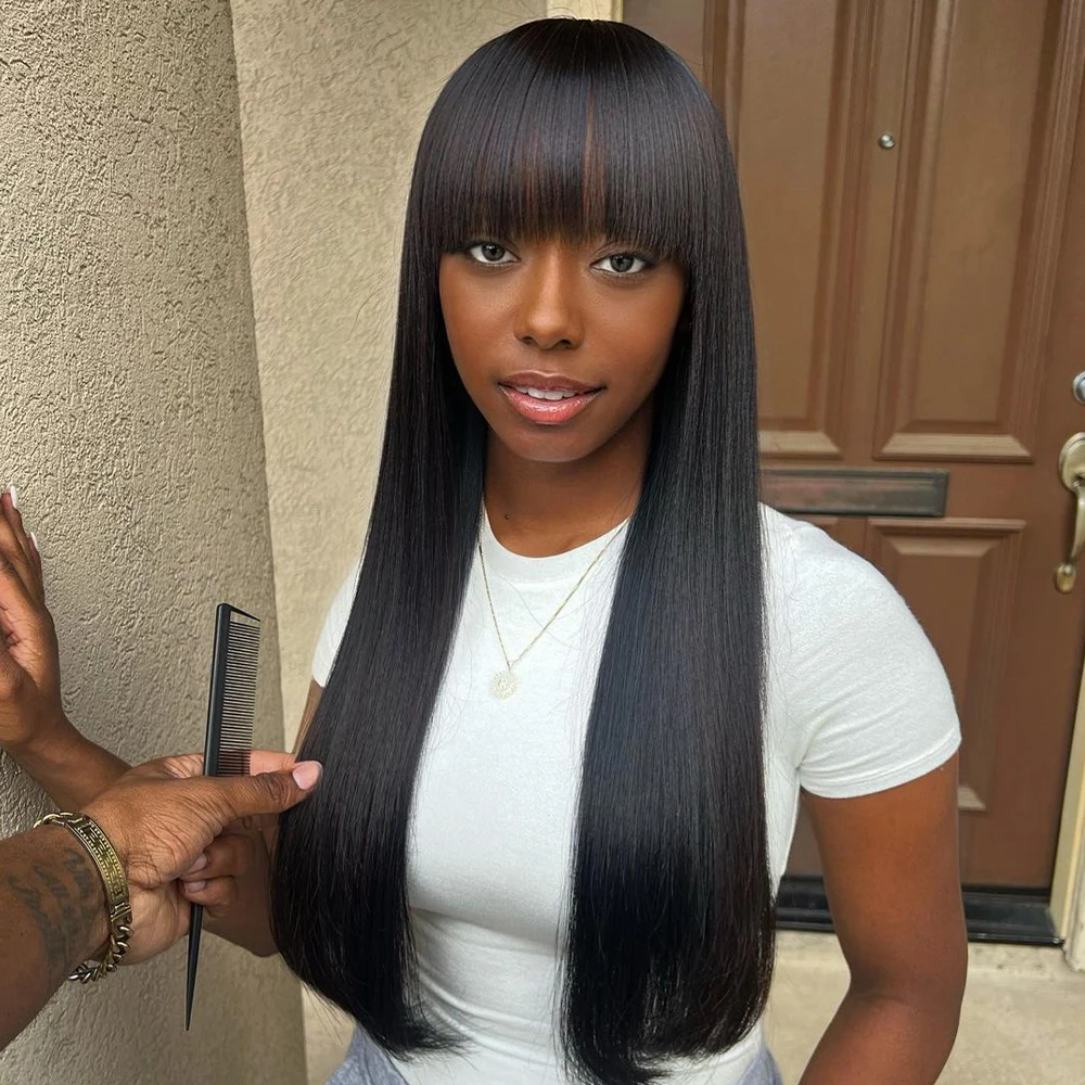 Bone Straight Human Hair Wigs With Bangs Glueless Wear And Go 30 Inch Full Machine Made Fringe Bob Wigs Wig
Bone Straight Human Hair Wigs With Bangs Glueless Wear And Go 30 Inch Full Machine Made Fringe Bob Wigs Wig