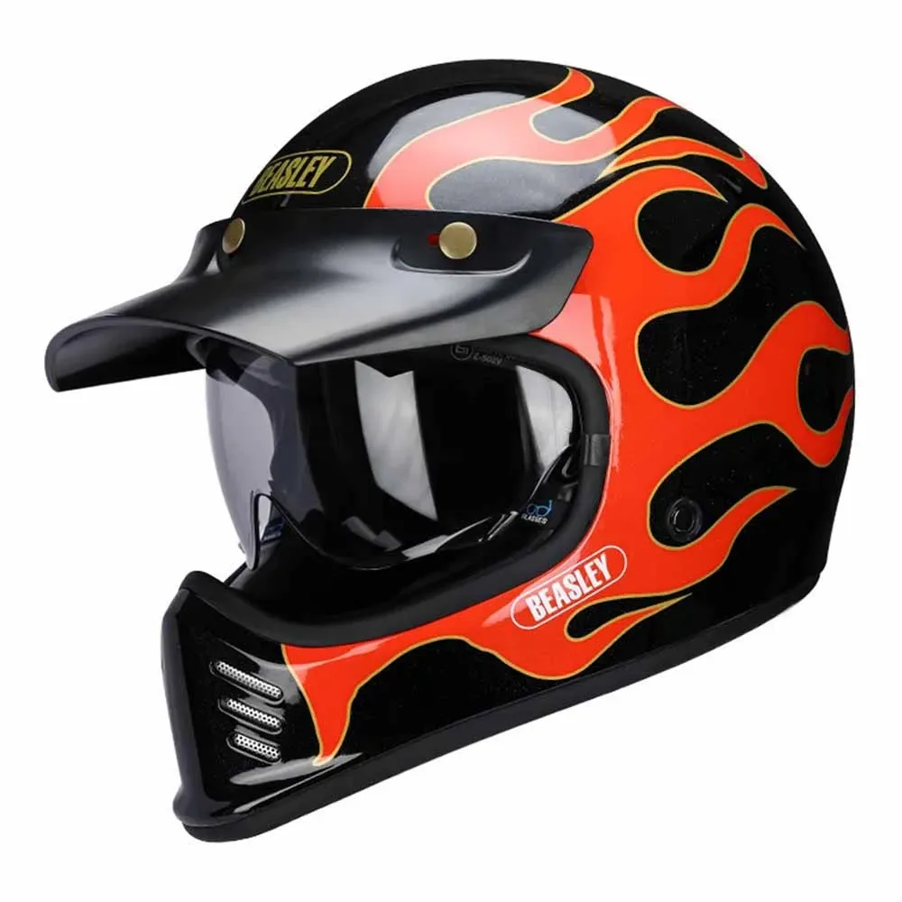 Black Flame Motorcycle Helmet Vintage Full Face Wear-Resistant Racing Accessories Breathable Motocross Kask Anti-Fall Protection
Black Flame Motorcycle Helmet Vintage Full Face Wear-Resistant Racing Accessories Breathable Motocross Kask Anti-Fall Protection