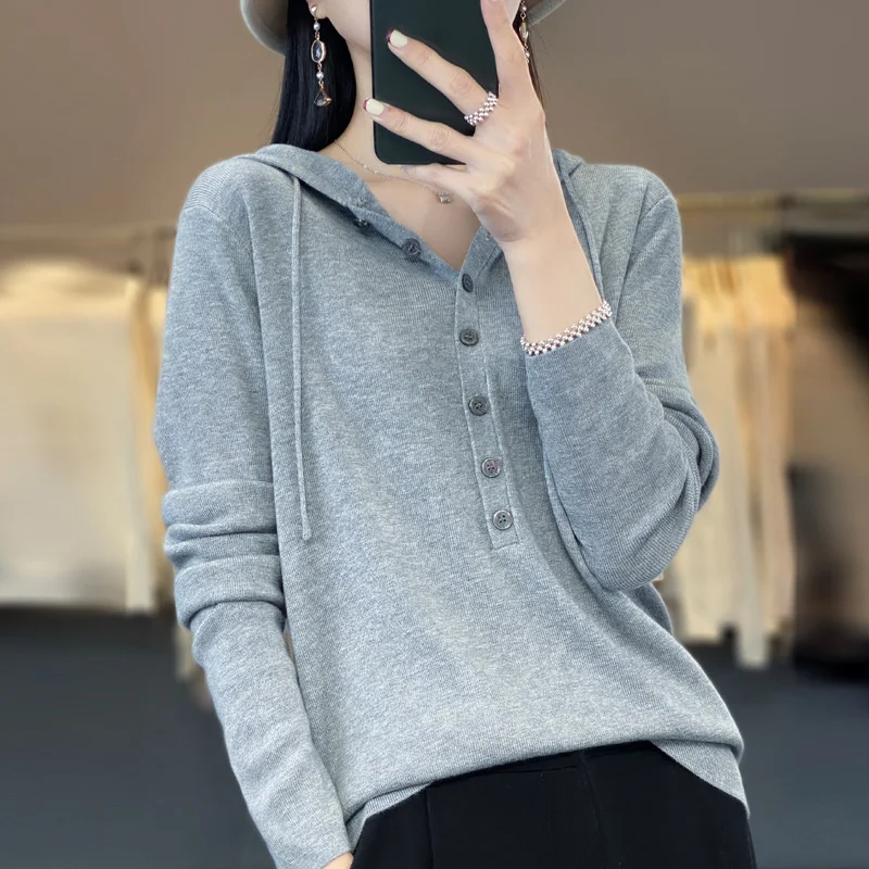 2023 Worsted Wool Sweaters Women Spring Autumn Hoodies Sweatshirts Solid Long-sleeve Half-button Jumper Tops Lady Thin Pullovers
2023 Worsted Wool Sweaters Women Spring Autumn Hoodies Sweatshirts Solid Long-sleeve Half-button Jumper Tops Lady Thin Pullovers