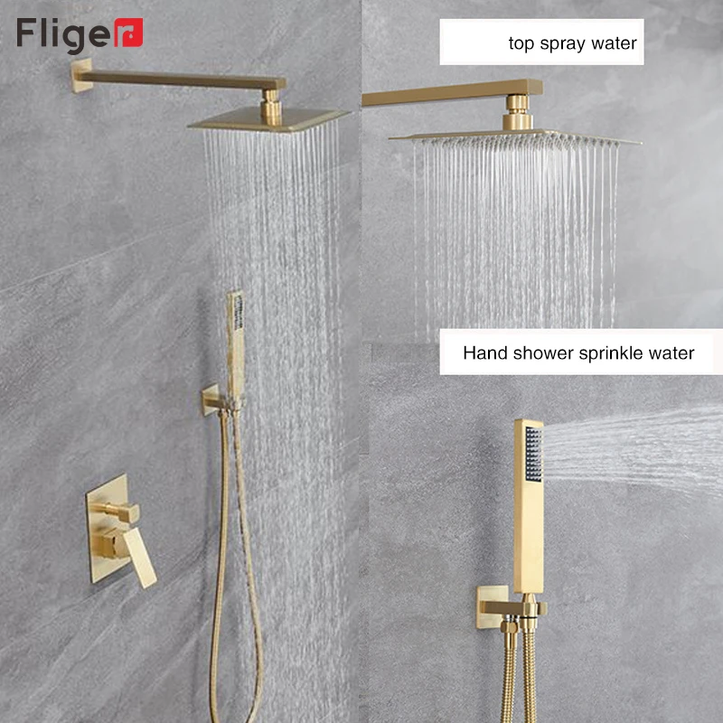 Fliger Golden Shower Faucet Set Rain Waterfall Concealed Shower System Waterfall Rain Shower Panel Wall Mount Shower Mixer
Fliger Golden Shower Faucet Set Rain Waterfall Concealed Shower System Waterfall Rain Shower Panel Wall Mount Shower Mixer